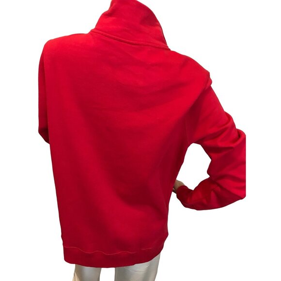 Christine Alexander MEDIUM RED SWAROVSKI Cotton Sweatshirt Pockets SPORT GYM DAN - Picture 6 of 8